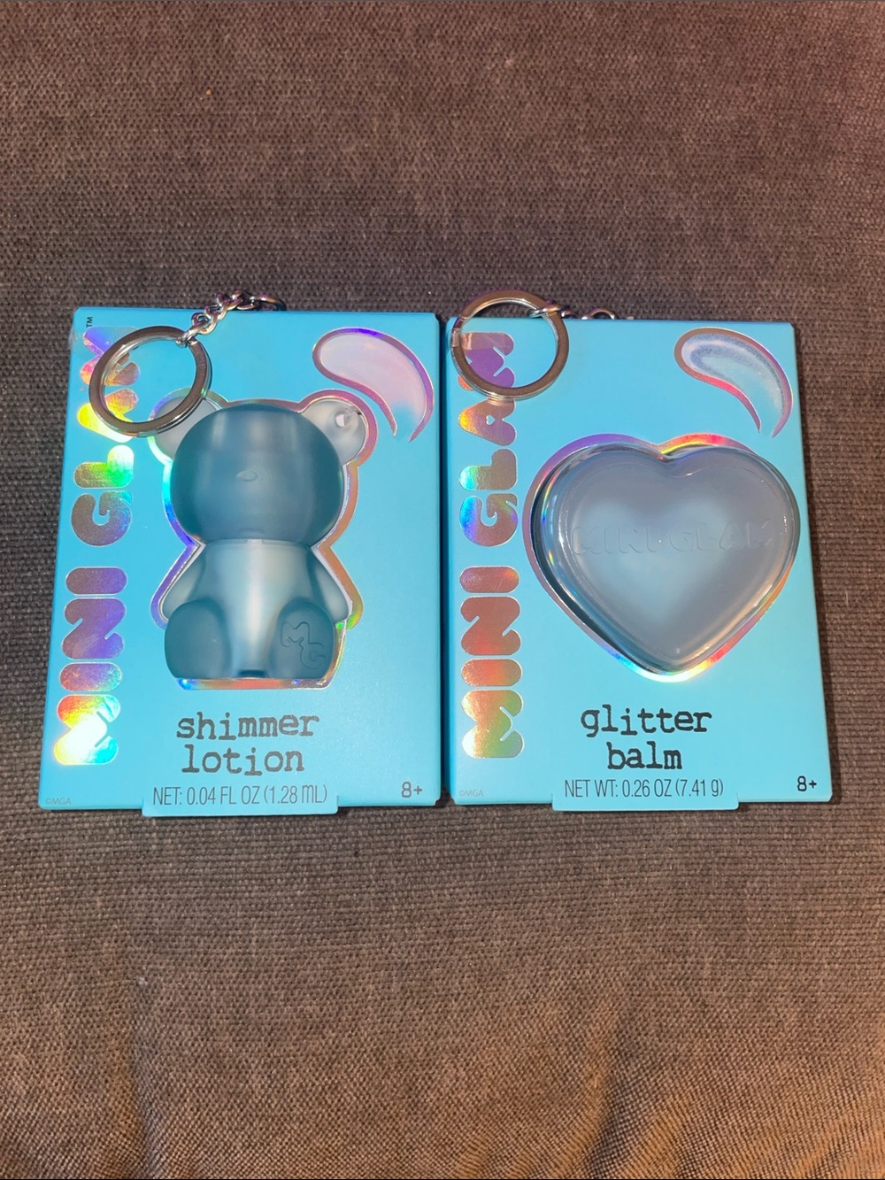 Mini Glam Shimmer Lotion & Glitter Balm Keychain Duo - Blue